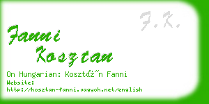 fanni kosztan business card